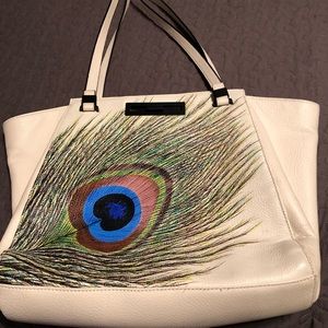 Designer cream soft leather purse